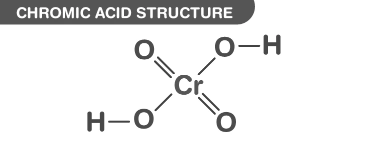 Molecular structure of chromic acid showing chromium and oxygen atoms