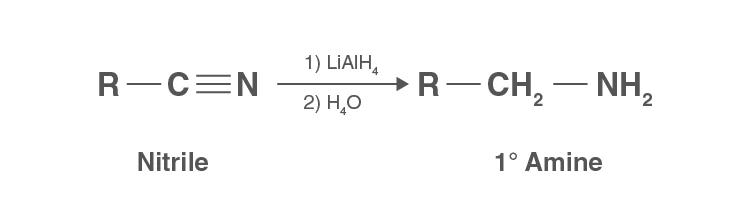 Reduction of nitriles to primary amines