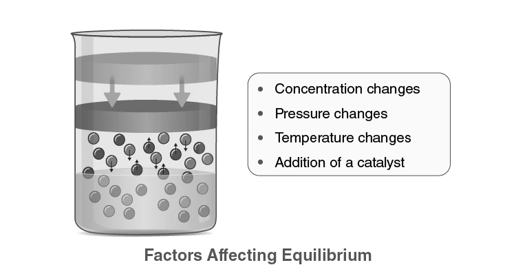 Diagram showing factors affecting chemical equilibrium