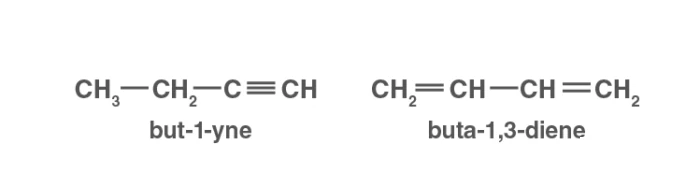 Functional isomerism between alkyne and alkadiene