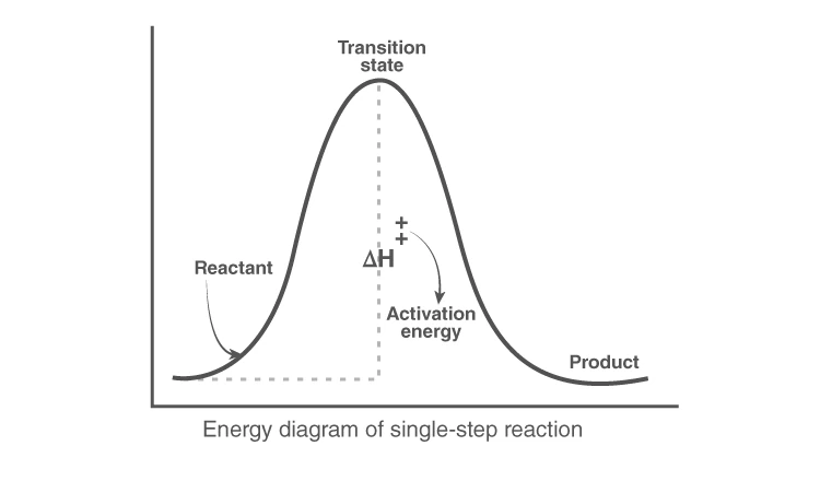Energy profile diagram showing transition state in a reaction