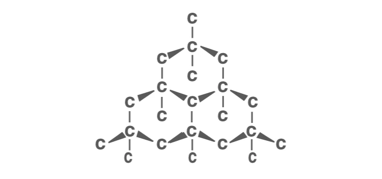 Tetrahedral bonding structure in diamond