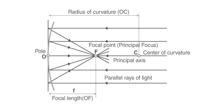 Diagram illustrating important terms related to mirror