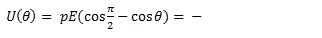 Formula for potential energy of a dipole in an electric field
