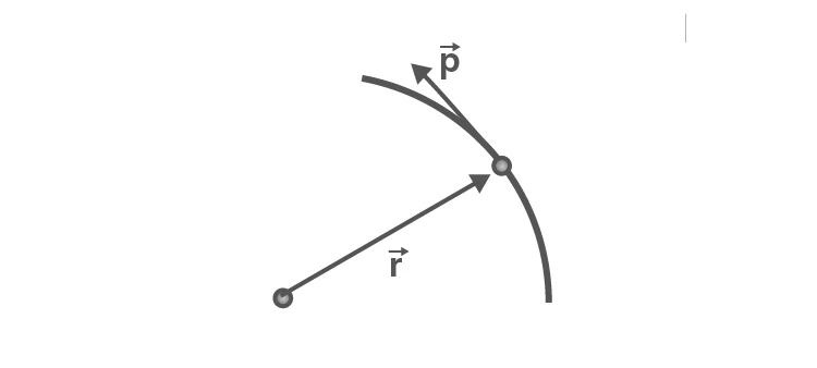 Angular momentum vectors of rotating particles
