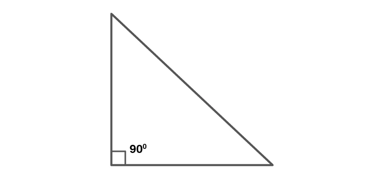 Right triangle with one 90 degree angle