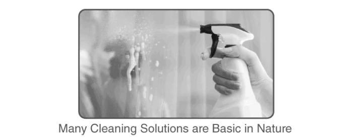 Cleaning agents exhibiting basic properties