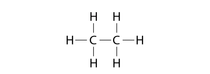 Structural representation of ethane molecule