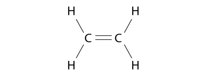 Structural representation of ethene molecule