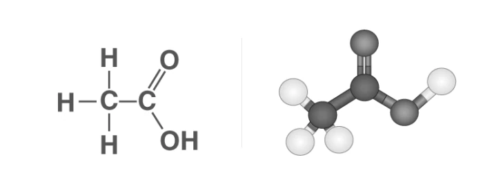 Molecular structure of Ethanoic Acid