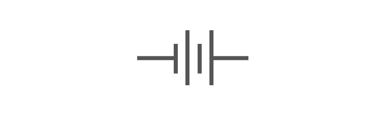 Battery symbol showing multiple cells connected in series