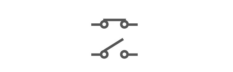 Switch symbol showing open and closed states