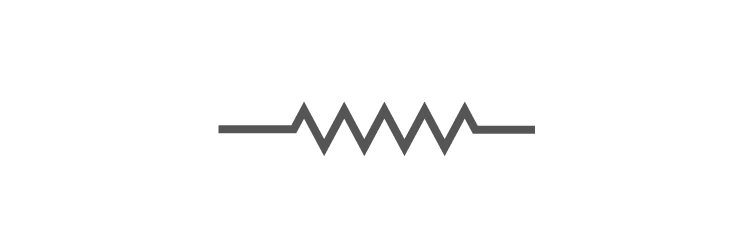 Resistor symbol as zigzag line