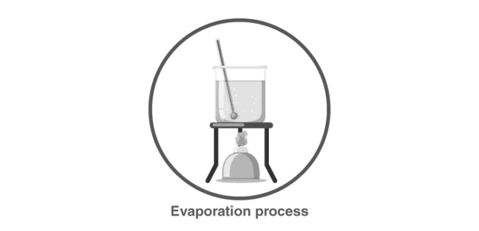 Evaporation process to separate solids from liquids