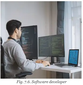 Software developer at computer