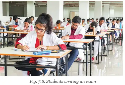 Students writing exam