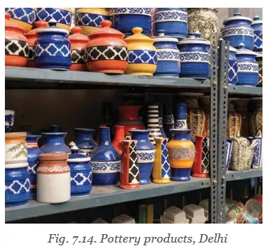 Pottery products in market