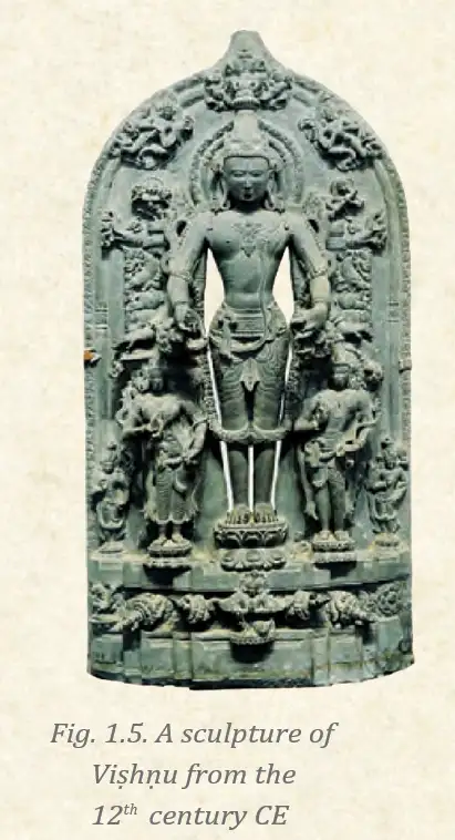 Stone sculpture of Vishnu from 12th century CE