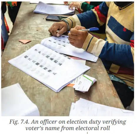 Election Officer Checking Electoral Roll