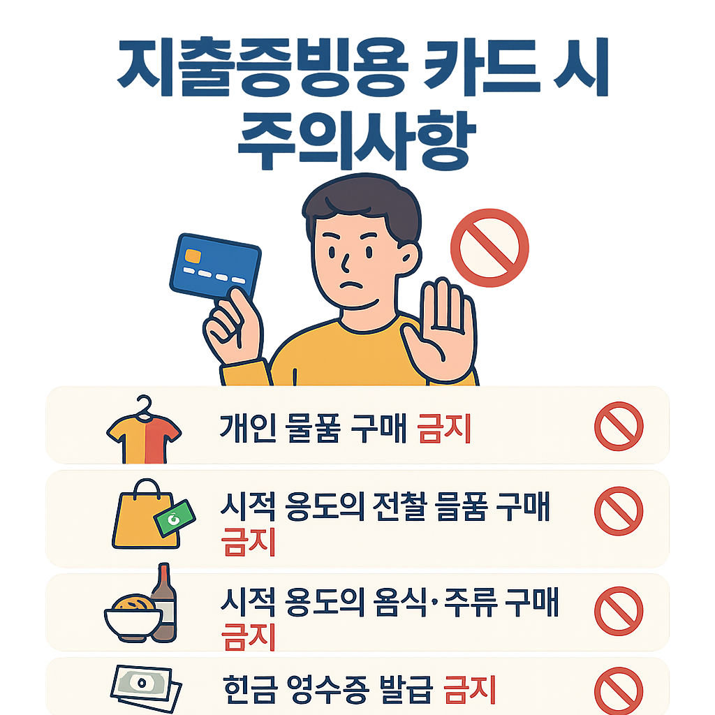 지출증빙용 카드 사용 시 주의사항