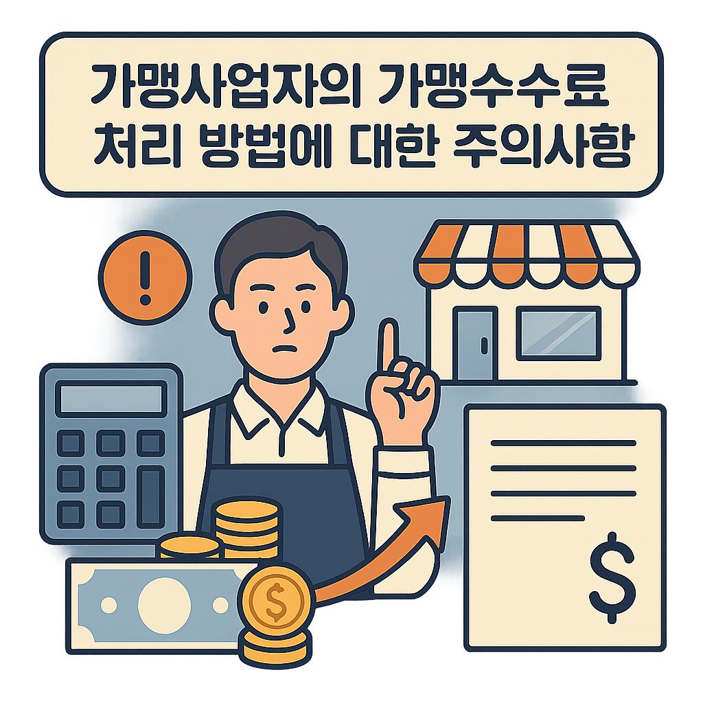 가맹사업자의 가맹수수료 처리 방법에 대한 주의사항