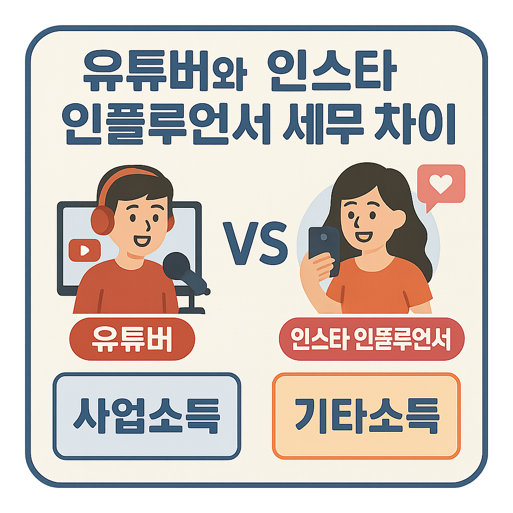 유튜버와 인스타 인플루언서 세무 차이