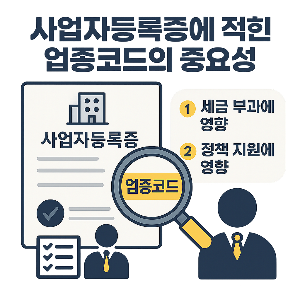 사업자등록증에 적힌 업종코드의 중요성