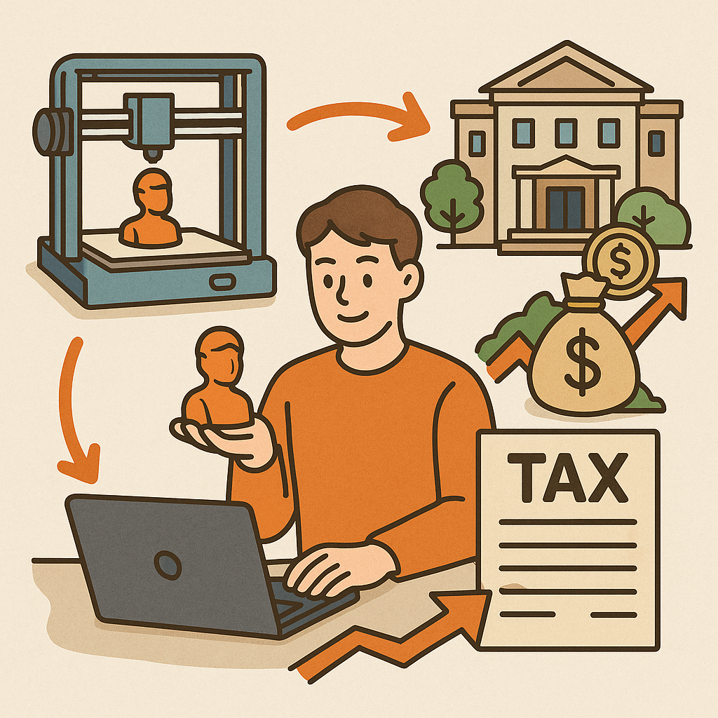 평촌 상증세 3D 프린터 제작자 수익세 과세 흐름