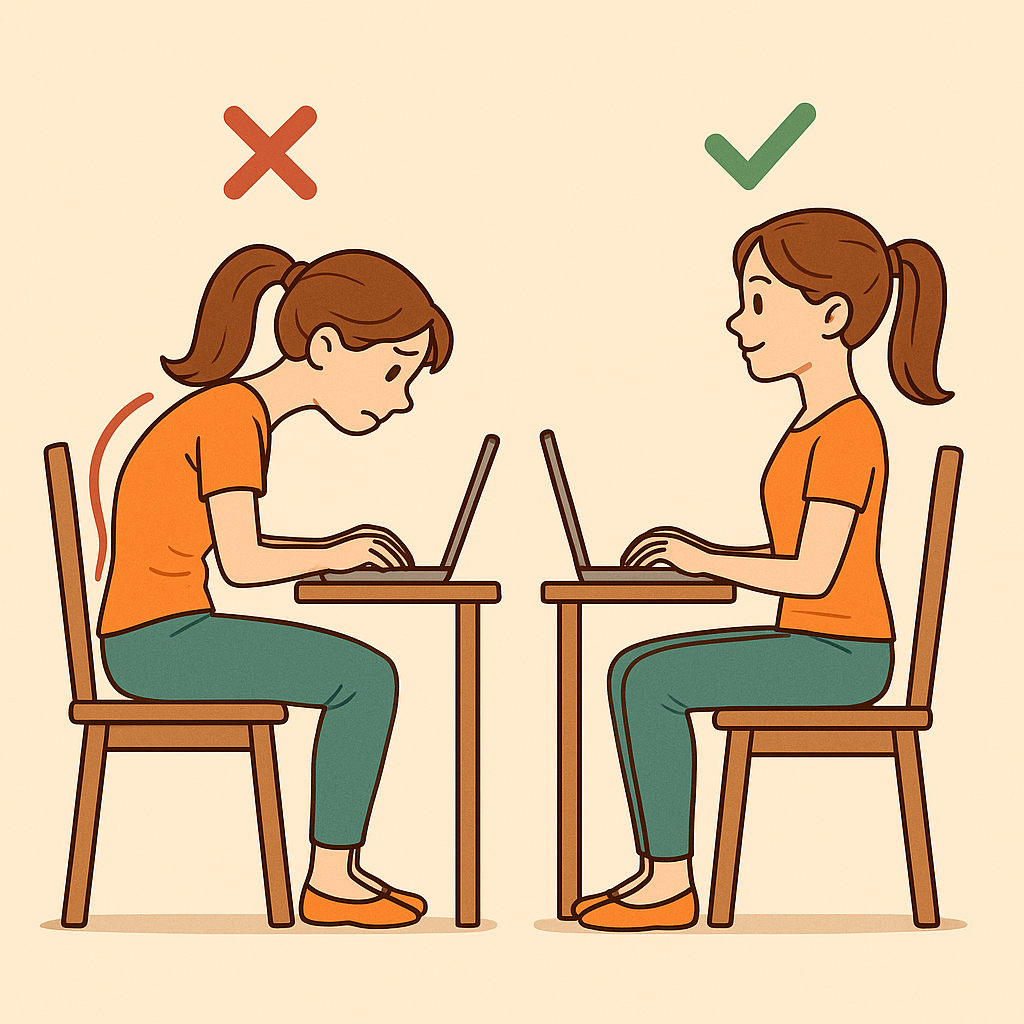 척추 측만증 교정자세, 잘못된 앉기 습관부터 고치자
