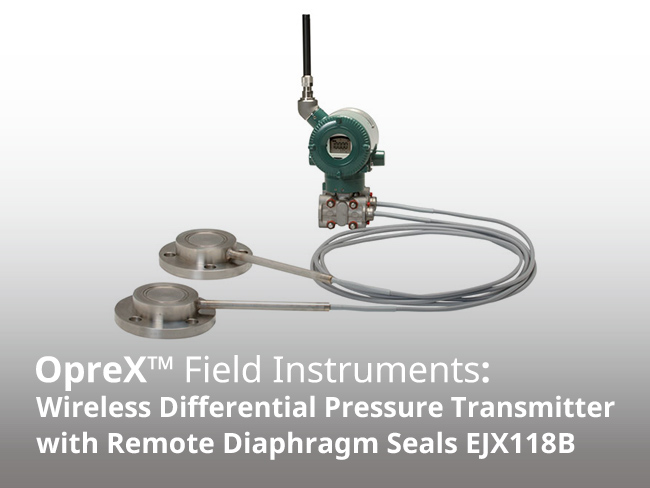 Transmisor de presión diferencial inalámbrico EJX118B con sellos de diafragma remotos