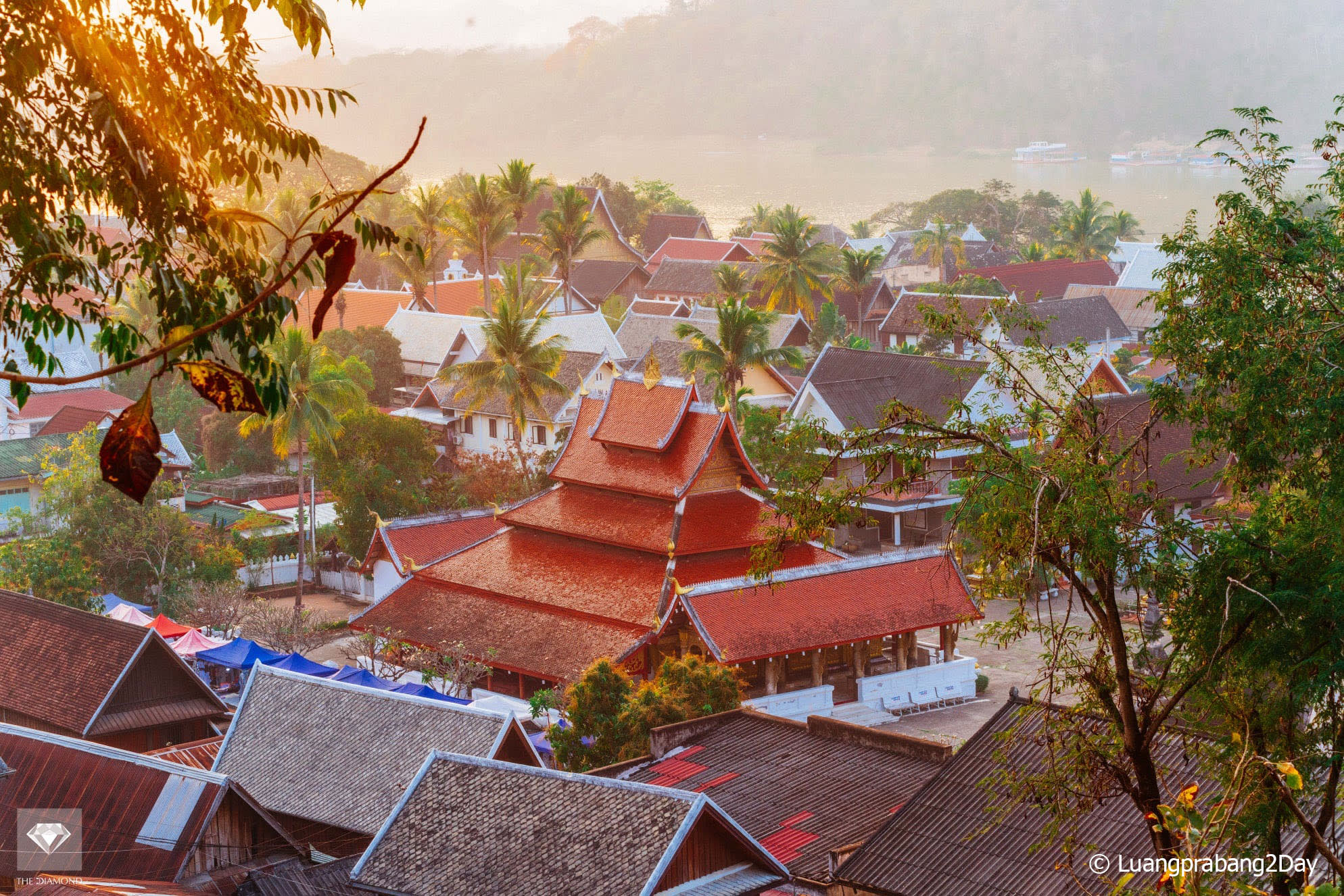 Sunset over Luang Prabang UNESCO World Heritage city in northern Laos Sunset over Luang Prabang UNESCO World Heritage city in northern Laos