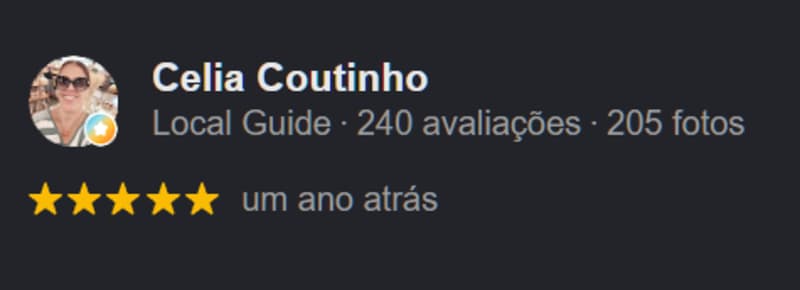 Avaliação de cliente no Google 5