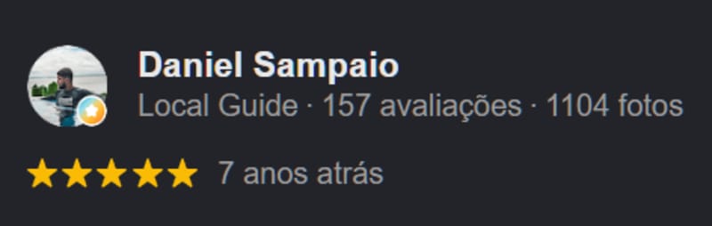 Avaliação de cliente no Google 1