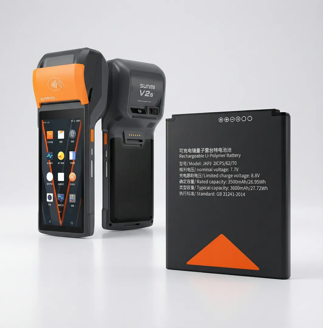 بطارية SUNMI V2S الأصلية عالية الأداء 2500mAh لأجهزة نقاط البيع المتنقلة