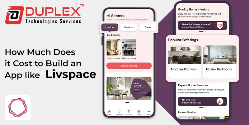 How much does it cost to build an app like Livspace and features