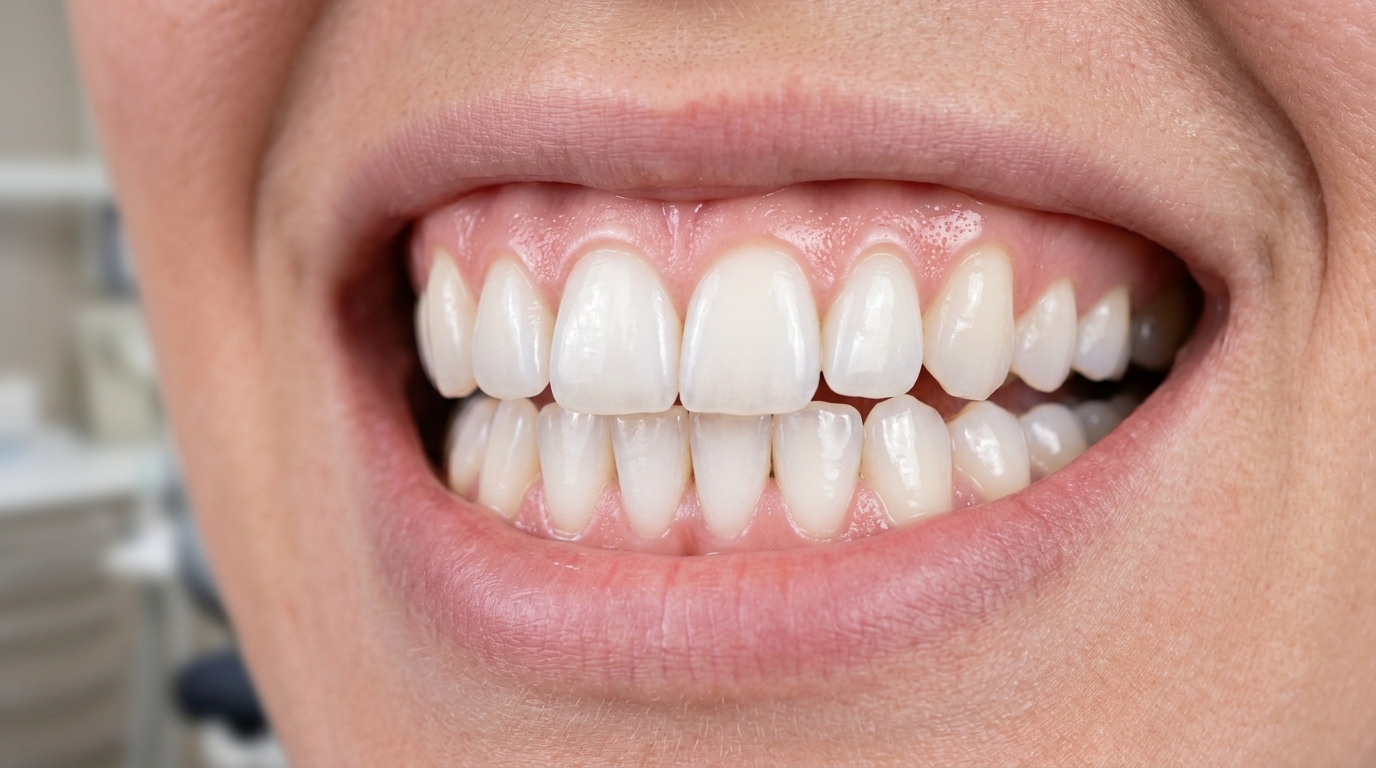 Зубы курильщика после профессиональной чистки: белая чистая эмаль