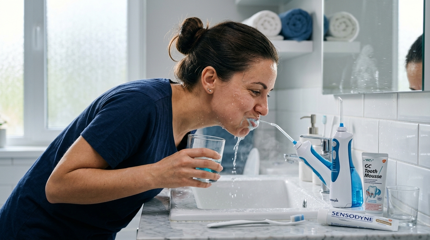 Самостоятельное лечение запаха из-под коронки: полоскание, ирригатор и специальная щетка в действии
