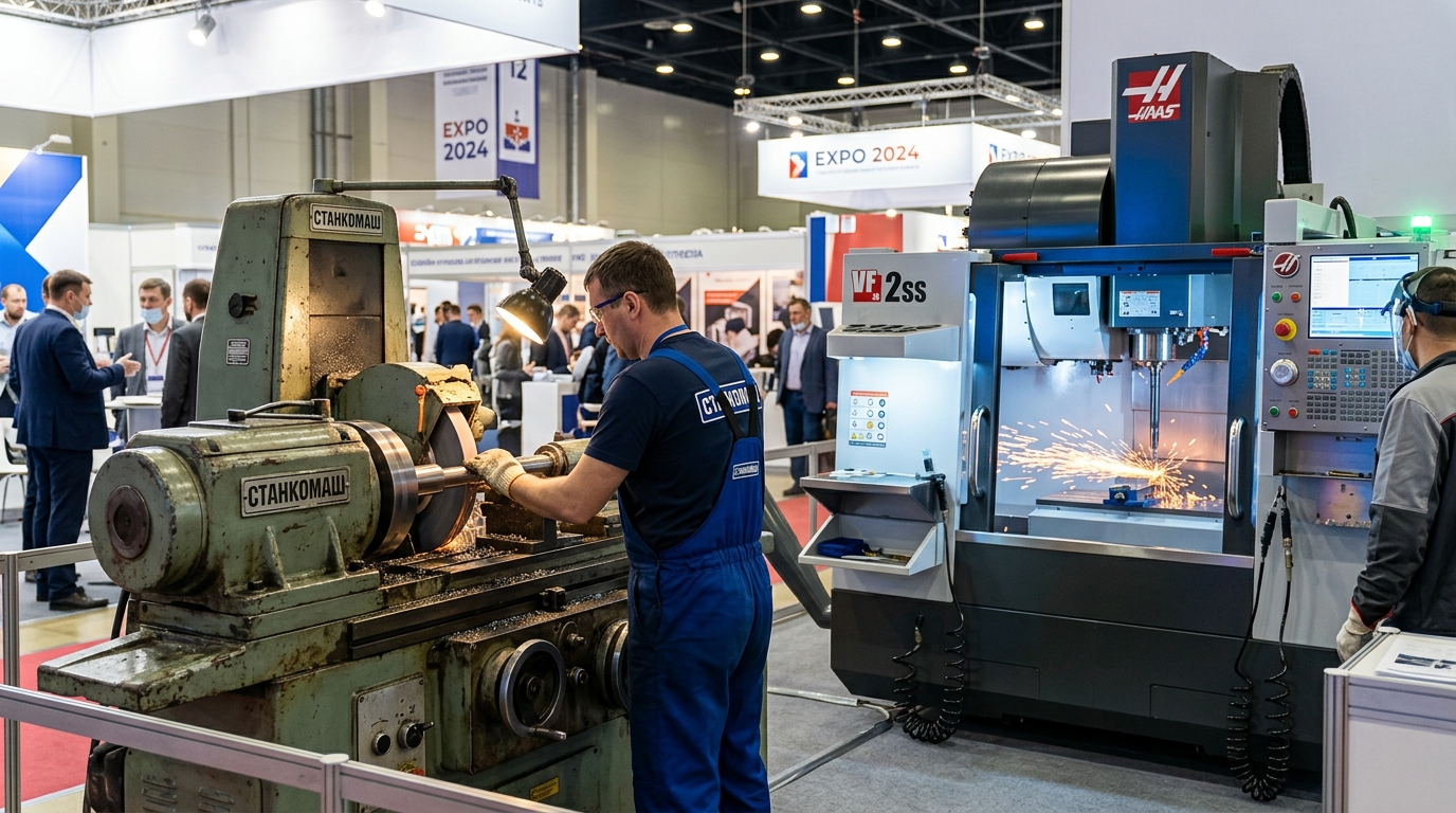 Сравнение моделей шлифовальных станков на выставке: СтанкоМаш и Haas в работе