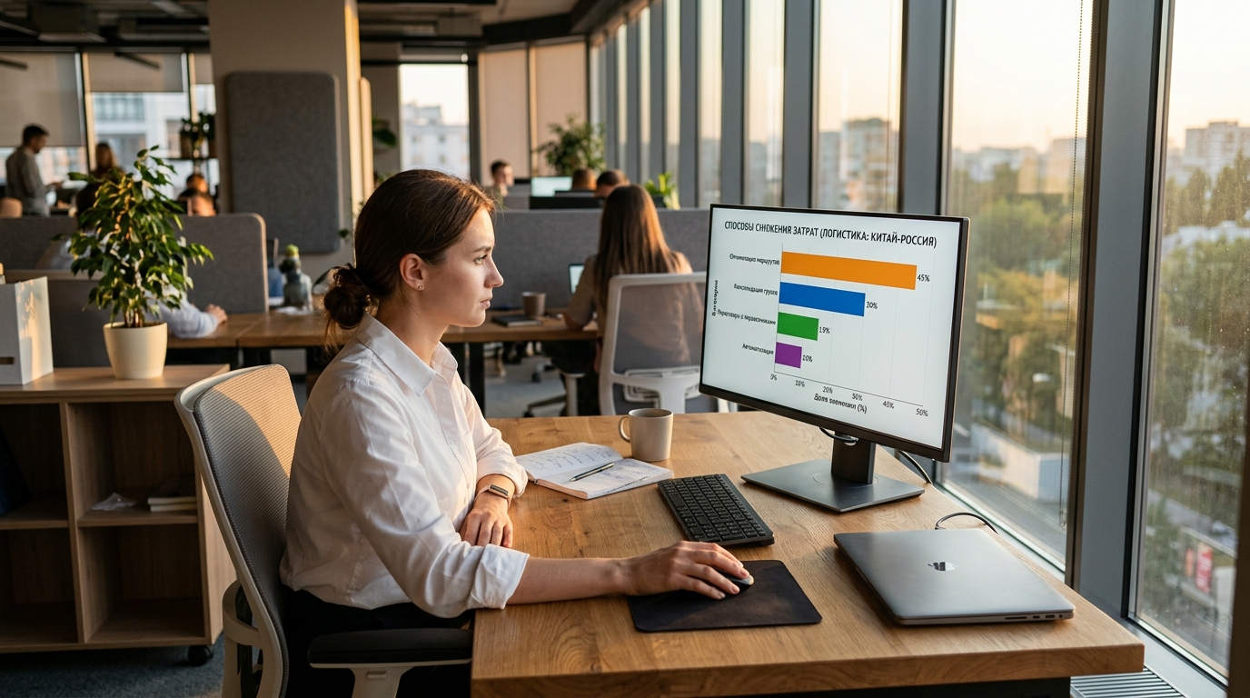 Диаграмма распределения экономии по способам снижения затрат на логистику из Китая в Россию