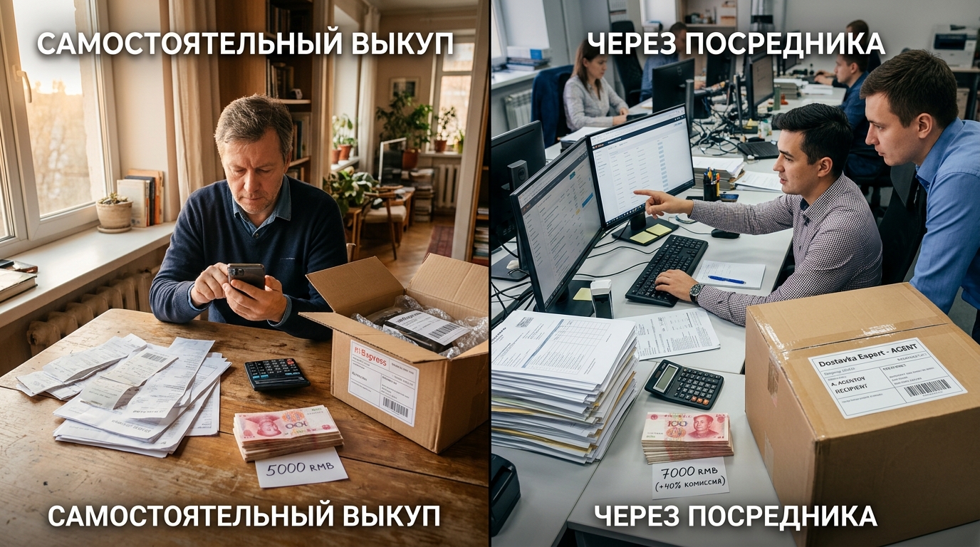 Сравнение затрат на самостоятельный выкуп и через посредника с китайских маркетплейсов