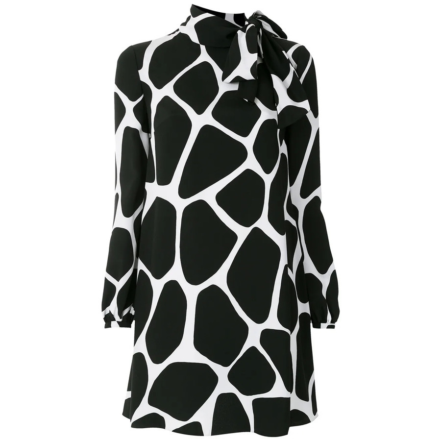 Valentino Garavani Giraffe Print Silk Mini Dress