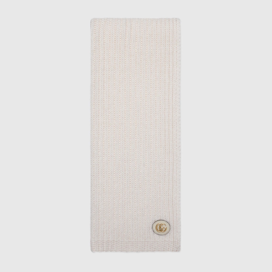 Gucci Wool Cashmere Scarf With Double G