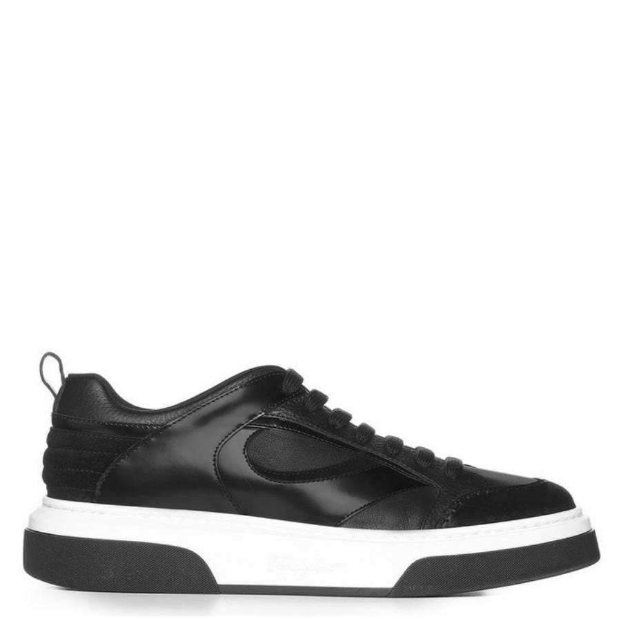 Ferragamo Cassina Leather Low-Top Sneakers
