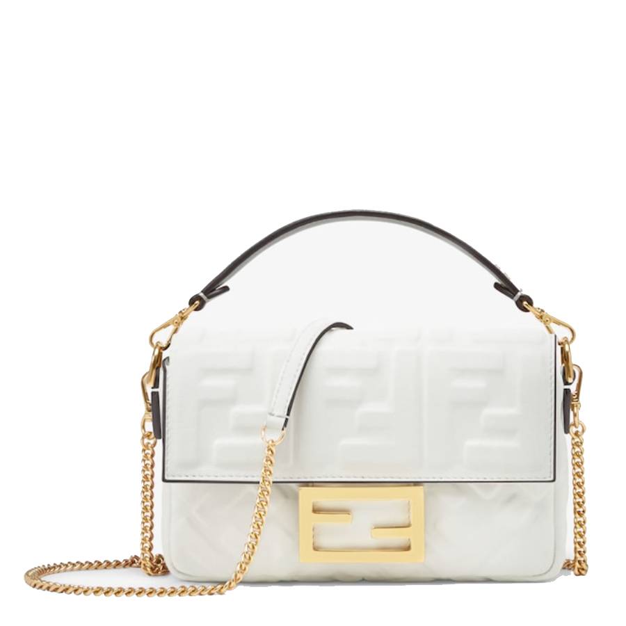 Fendi Baguette Mini FF Motif Nappa Leather Bag