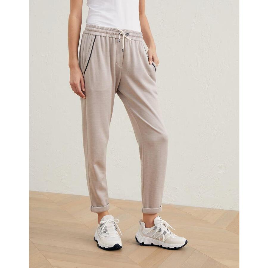 Brunello Cucinelli Wolight Beige Relaxed Trousers