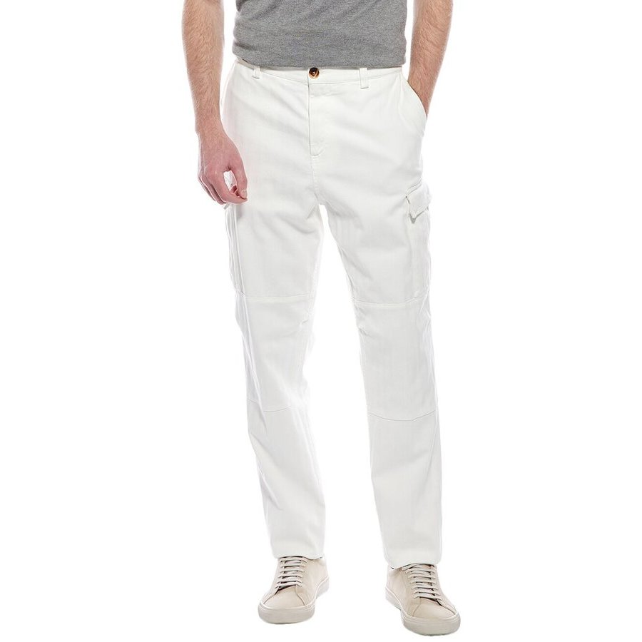 Brunello Cucinelli Mens Snow Cotton Cargo Pants