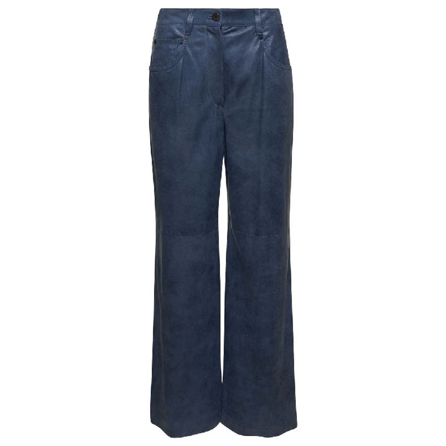 Brunello Cucinelli Womens Marlin Leather Pants