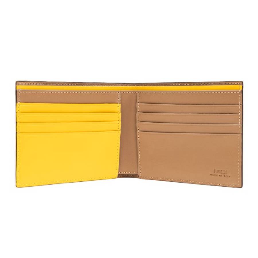 Fendi Embossed Monogram Pattern Leather Wallet