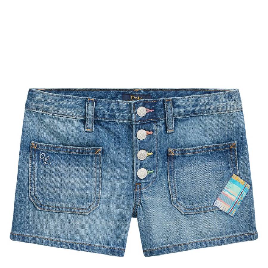 Polo Ralph Lauren Girls Patch Cotton Denim Shorts