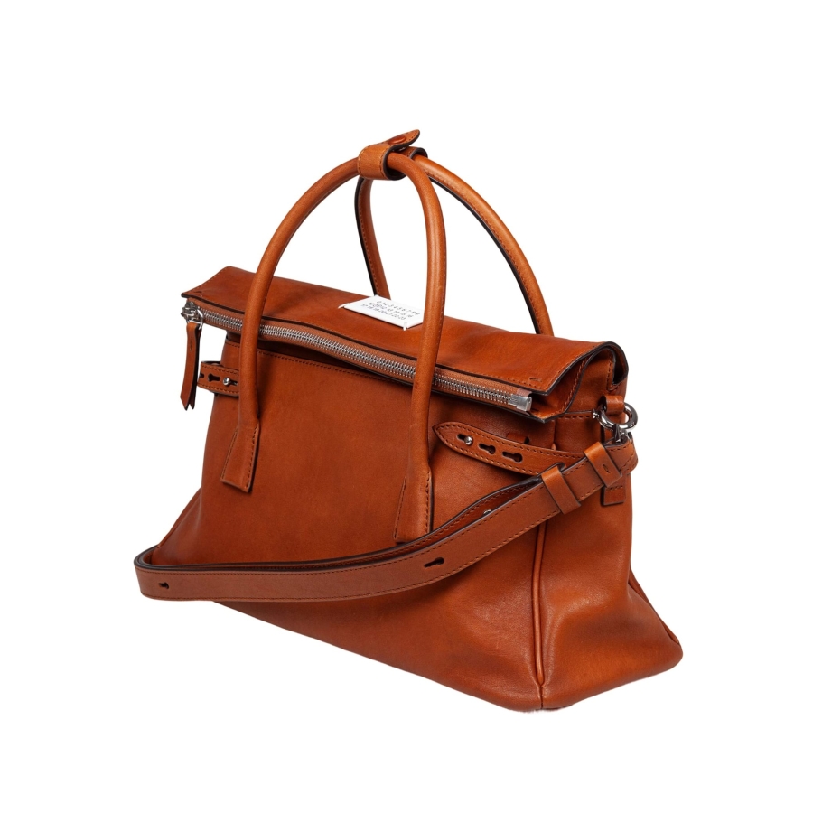 Maison Margiela 5Ac Handbag In Vintage Cognac Leather